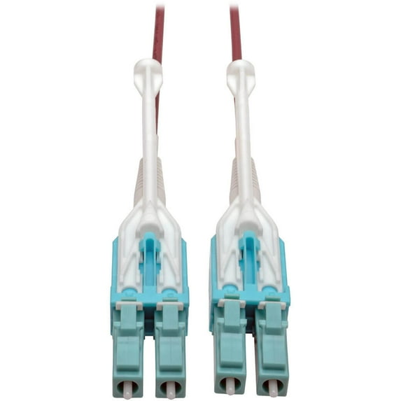 Tripp Lite 10 Gb Duplex Multimode 50/125 OM4 LSZH Fiber Patch Cable (LC/LC), Push/Pull Tabs, Magenta, 4 m (13 ft.)