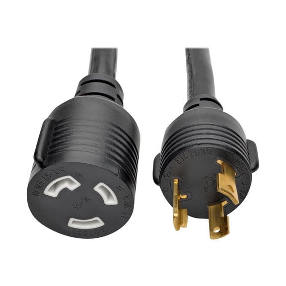 Tripp Lite 10ft Heavy Duty Power Extension Cord 30A 10AWG L5-30P L5-30R - 125 V AC Voltage Rating - 30 A Current Rating - Black