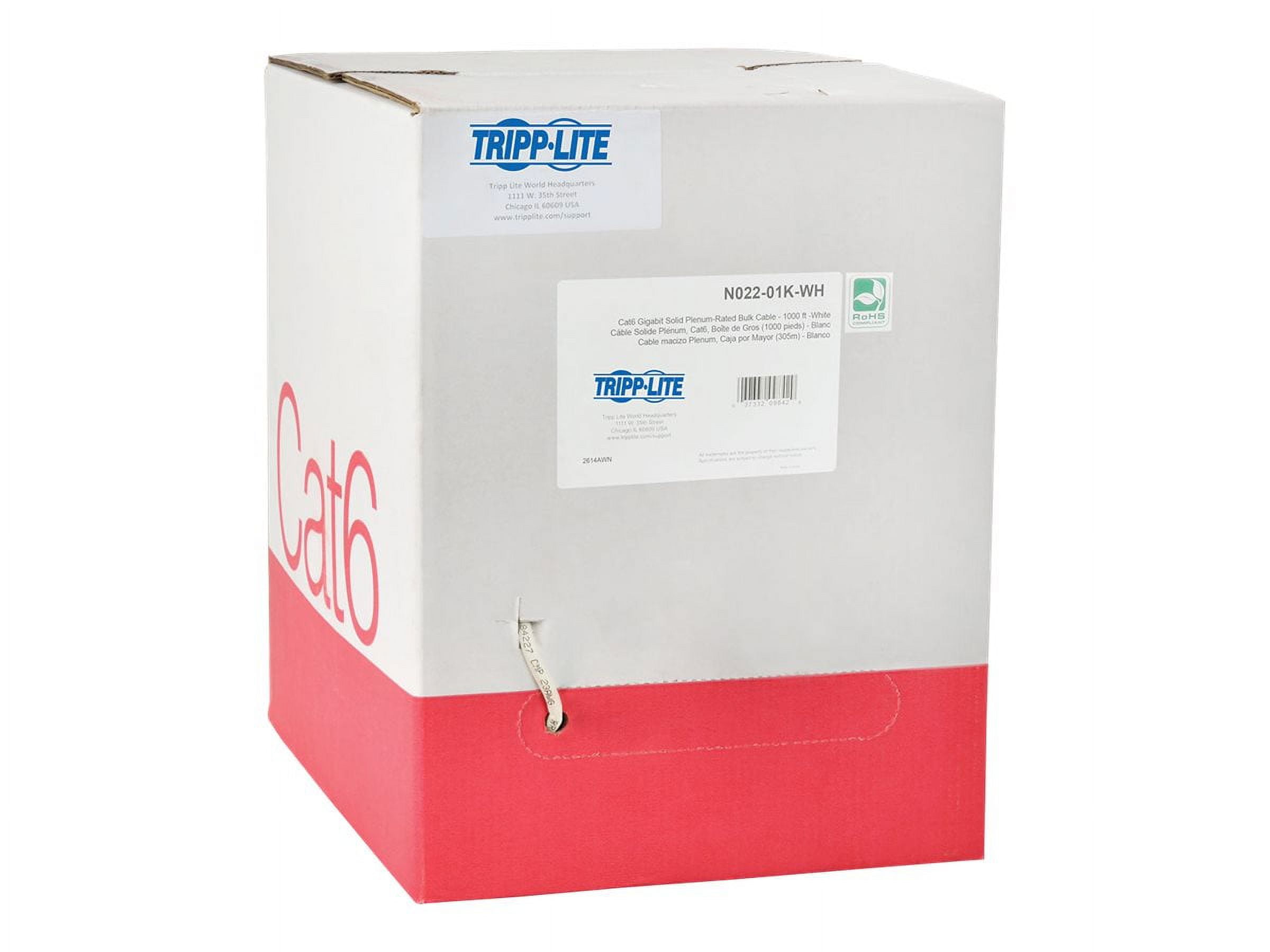 Tripp Lite 1000ft Cat6 Gigabit Bulk Cable Solid CM...