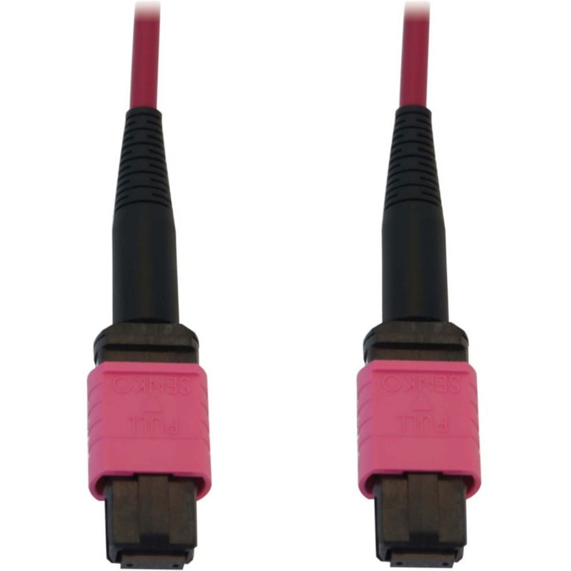 Tripp Lite 100G Multimode 50/125 OM4 Fiber Optic Cable (12F MTP/MPO-PC F/F) LSZH Magenta 25 m (82 ft.), 1 Piece (Quantity)