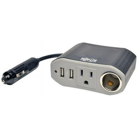 Tripp Lite 100W Car Power Inverter with Outlet, 12V CLA Receptacle & 2 USB Charging Ports (PV100USB)