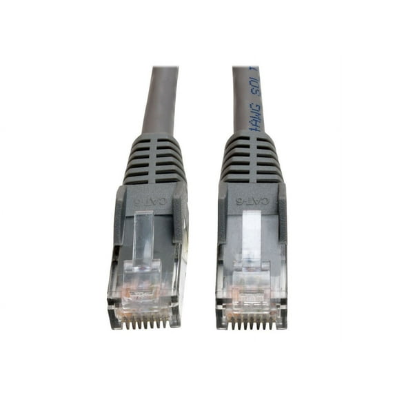 Tripp Lite 100ft Cat6 Gigabit Plenum Snagless Molded Patch Cable RJ45 M/M Gray 100' (N201-100-GY-P)