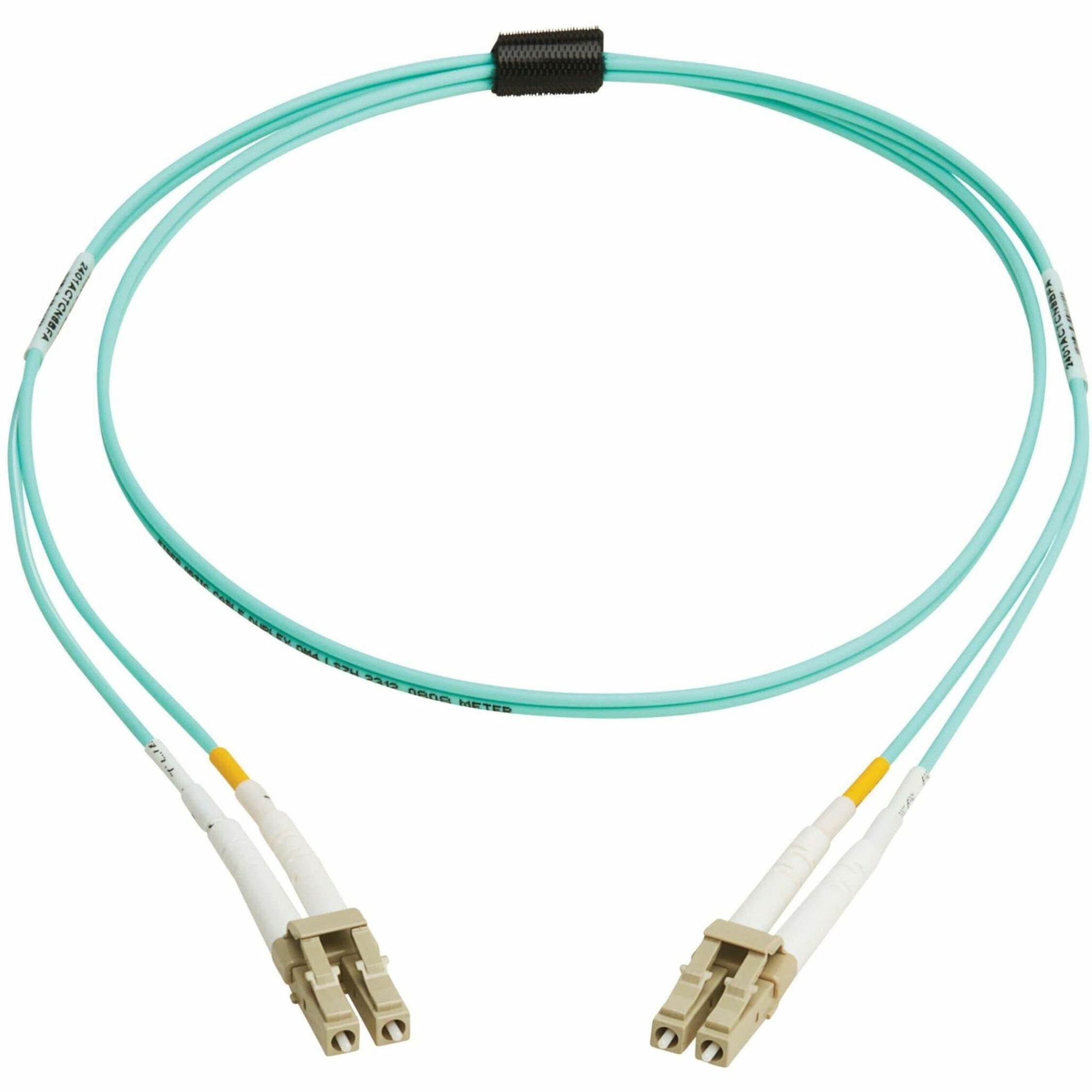 Eaton Tripp Lite Series 10Gb/40Gb/100Gb Duplex Multimode 50/125 OM4 LSZH Fiber Patch Cable LC/LC Aqua 1M 3.3 ft. TAA