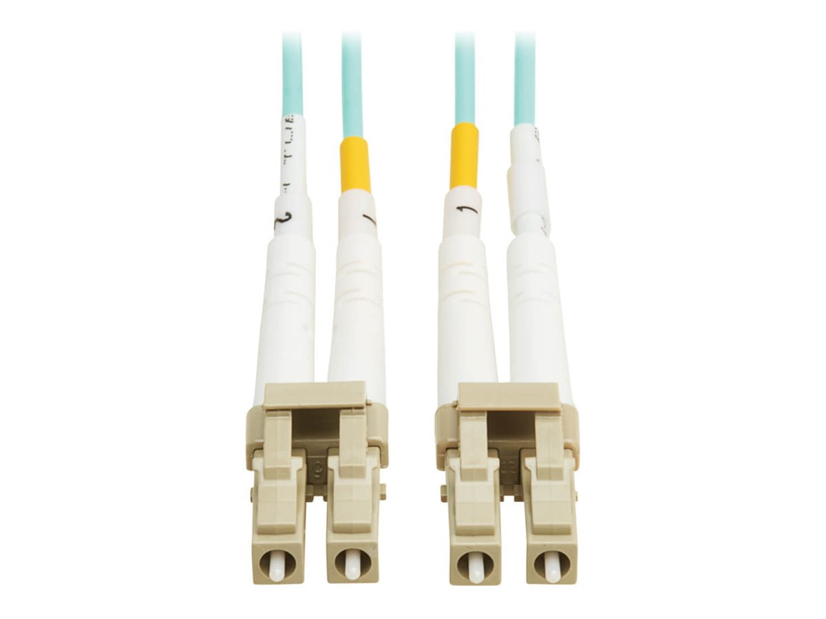 Eaton Tripp Lite Series 10Gb/40Gb/100Gb Duplex Multimode 50/125 OM4 LSZH Fiber Patch Cable LC/LC Aqua 1M 3.3 ft. TAA