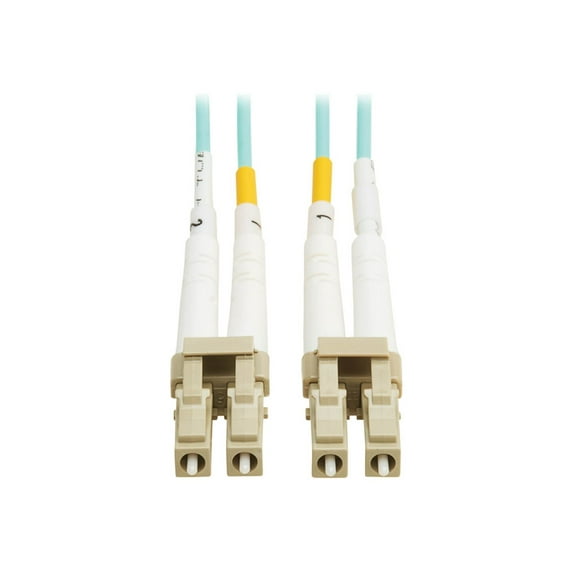 Eaton Tripp Lite Series 10Gb/40Gb/100Gb Duplex Multimode 50/125 OM4 LSZH Fiber Patch Cable LC/LC Aqua 1M 3.3 ft. TAA