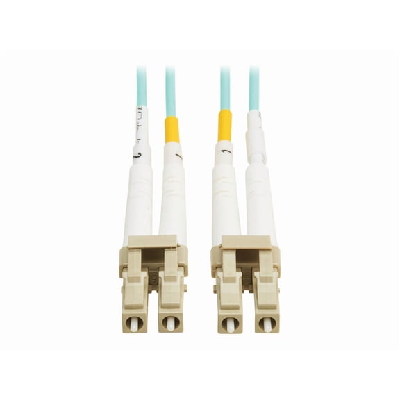 Eaton Tripp Lite Series 10Gb/40Gb/100Gb Duplex Multimode 50/125 OM4 LSZH Fiber Patch Cable LC/LC Aqua 1M 3.3 ft. TAA