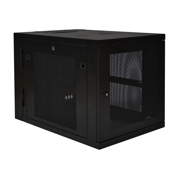 Eaton Tripp Lite Series 12U Wall Mount Rack Enclosure Server Cabinet Hinged 33" Extended Depth - Rack cabinet - wall mountable - black - 12U - 19"