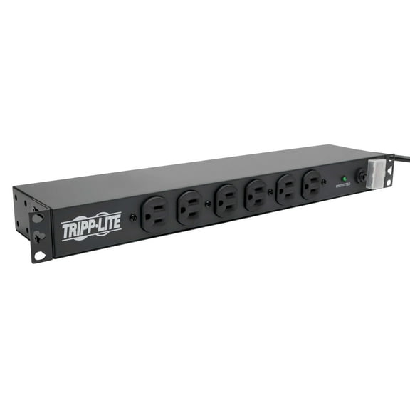 Tripp Lite 14-Outlet Rackmount PDU Surge Protector Power 15A, 120V, 3000 Joules Protection, 15ft Cord with 5-15P Plug, 1U Horizontal Rack Mount, Lifetime Manufacturer's Warranty (DRS-1215) CA3