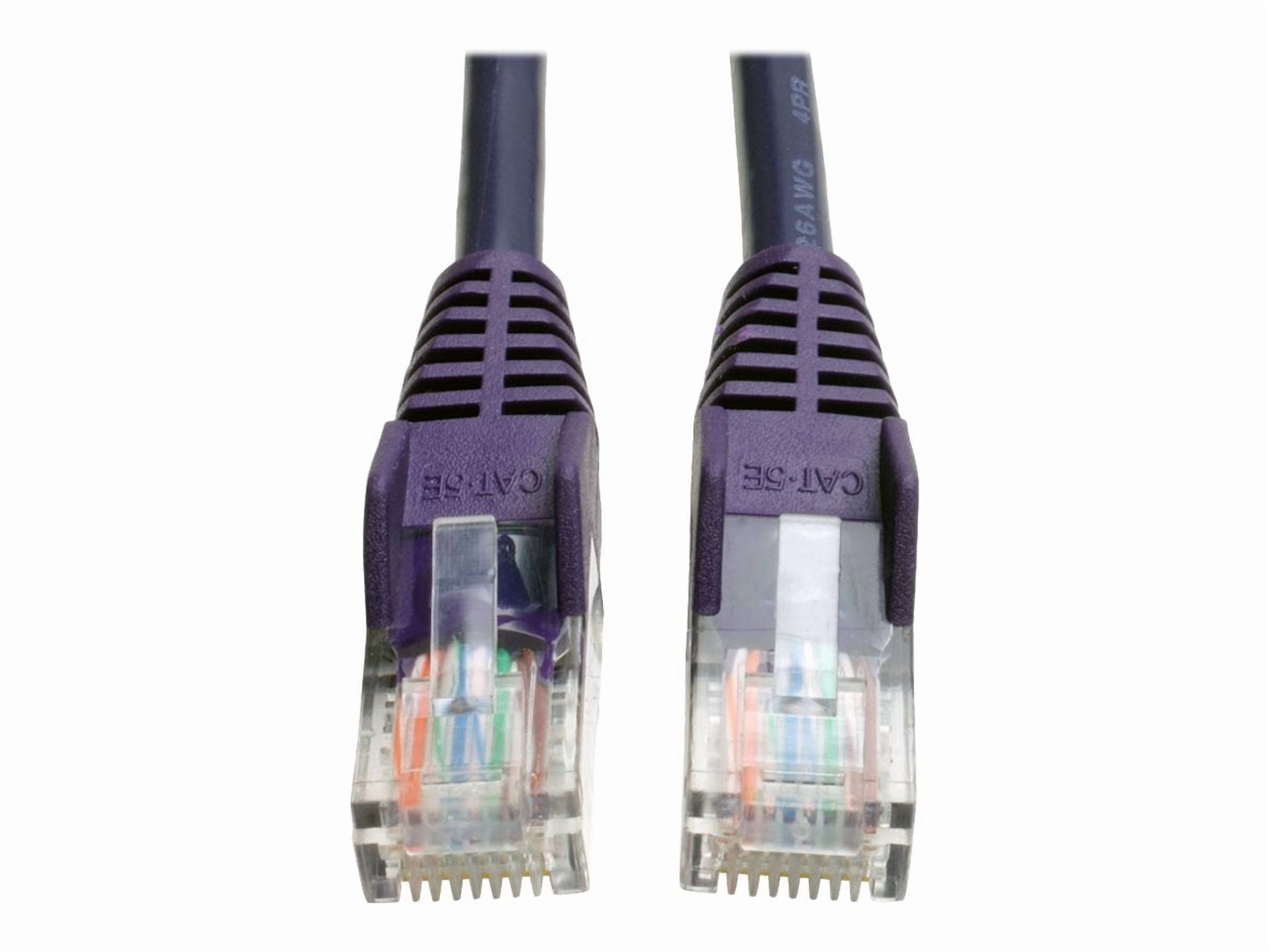 Eaton Tripp Lite Series Cat5e 350 MHz Snagless Molded (UTP) Ethernet Cable (RJ45 M/M), PoE - Purple, 14 ft. (4.27 m) - Patch cable - RJ-45 (M) to RJ-45 (M) - 14 ft - UTP - CAT 5e - IEEE 802.3ab/IEEE 802.5 - molded, snagless, stranded - purple
