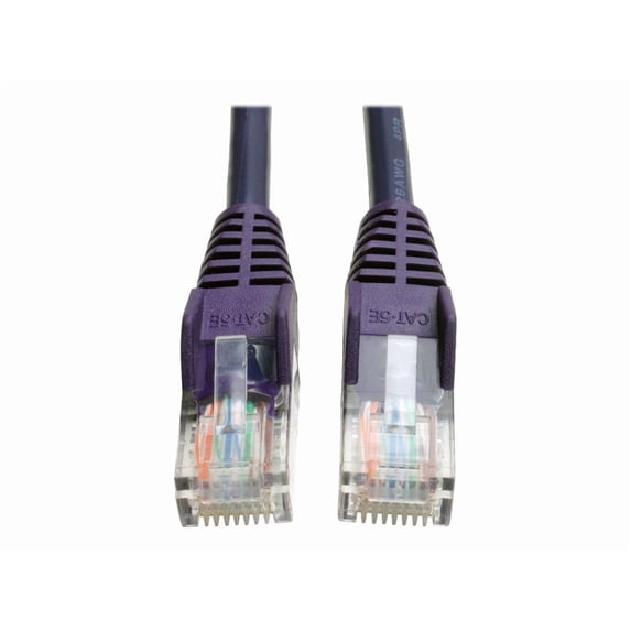 Eaton Tripp Lite Series Cat5e 350 MHz Snagless Molded (UTP) Ethernet Cable (RJ45 M/M), PoE - Purple, 14 ft. (4.27 m) - Patch cable - RJ-45 (M) to RJ-45 (M) - 14 ft - UTP - CAT 5e - IEEE 802.3ab/IEEE 802.5 - molded, snagless, stranded - purple