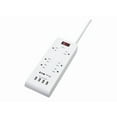 thumbnail image 1 of Tripp Lite 15ft 6-Outlet 4 USB Surge Protector Power Strip White TLP64USBRA15, 1 of 8