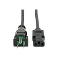 thumbnail image 1 of Eaton Tripp Lite Series Hospital-Grade Power Cord NEMA 5-15P to C13 Green Dot 10A 125V 18 AWG 15 ft. 4.57 m Black, 1 of 4