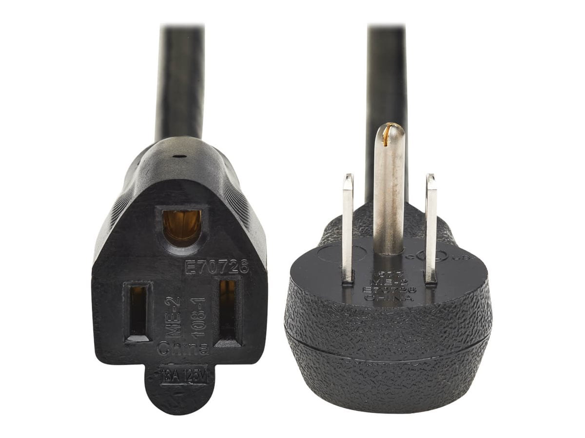 Tripp Lite 15ft Power Extension Cord Right-Angle NEMA 5-15P to NEMA 5-15R