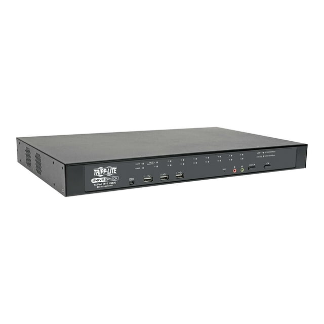 Tripp Lite 16-Port Cat5 KVM over IP Switch with Virtual Media - 1 Local & 1 Remote User, 1U Rack-Mount, TAA - KVM switch - 16 x KVM port(s) - 1 local user - 2 IP users - rack-mountable - government GSA - TAA Compliant