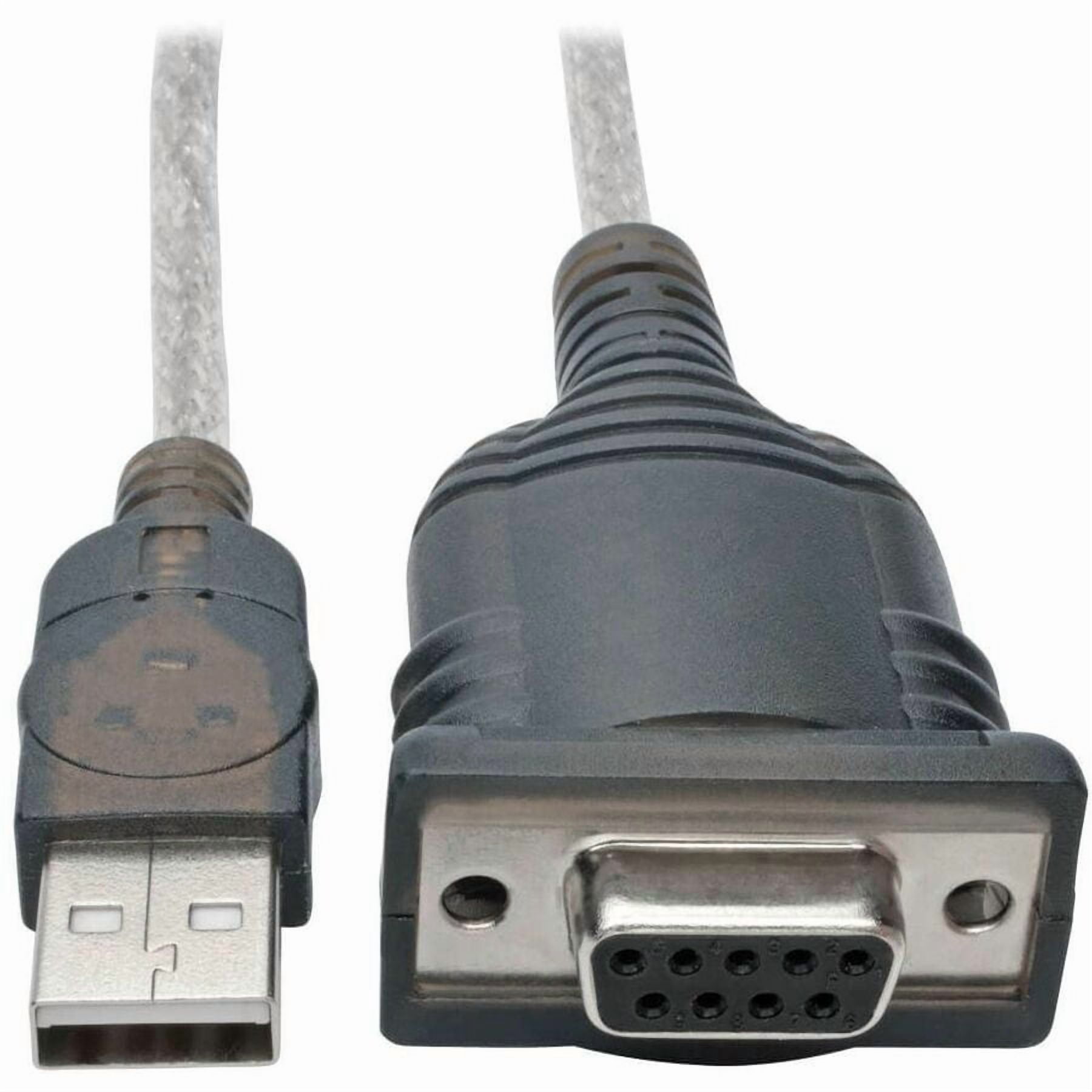 Tripp Lite 18in USB to Null Modem Serial Adapter FTDI w/ COM Retention M/F