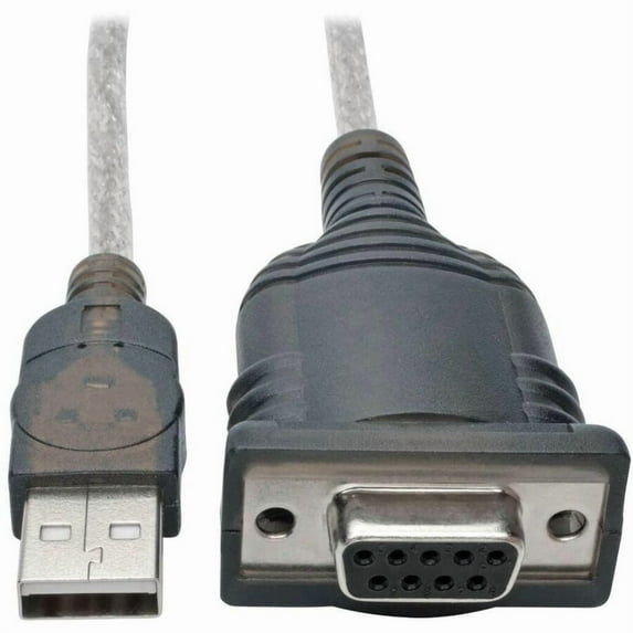 Tripp Lite 18in USB to Null Modem Serial Adapter FTDI w/ COM Retention M/F