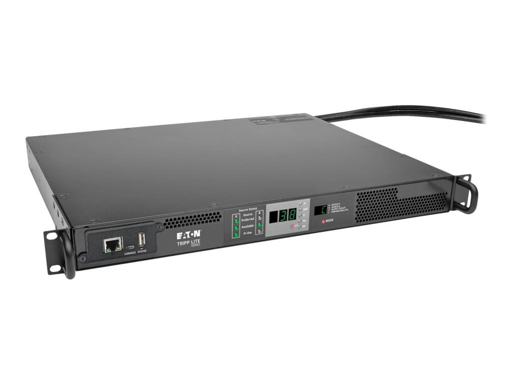 Tripp Lite 1U Rack-Mount 3.3/3.8kW Single-Phase 208/240V ATS/Monitored PDU