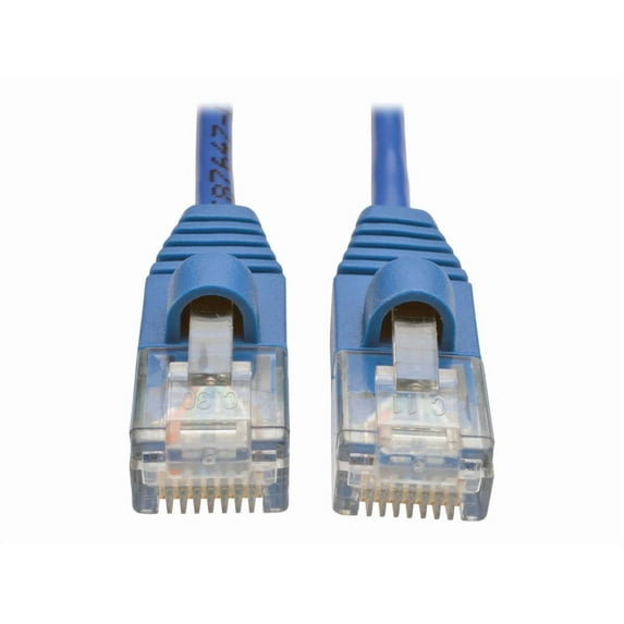 Eaton Tripp Lite Series Cat5e 350 MHz Snagless Molded Slim (UTP) Ethernet Cable (RJ45 M/M) - Blue, 1 ft. (0.31 m) - Patch cable - RJ-45 (M) to RJ-45 (M) - 1 ft - UTP - CAT 5e - molded, snagless, stranded - blue