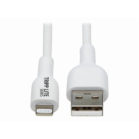 Tripp Lite Safe-it Type-a To Lightning Sync/ Cable, Anti-bacterial Mfi Certified - White, M/m, 2.0, 1m (3.3 Ft.), - Lightning Cable - Male To Lightning Male - 3.3 Ft - White
