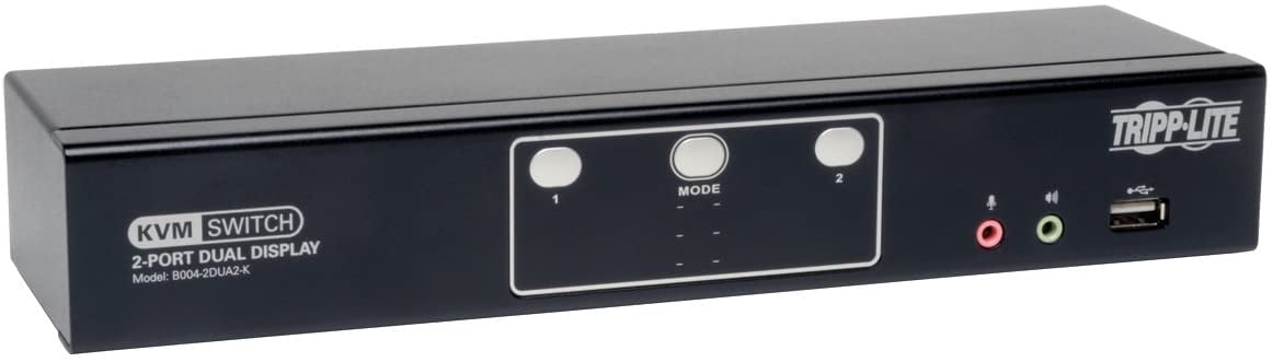 IOGEAR 2-Port Compact USB VGA KVM with Built-in Cables GCS42UW6