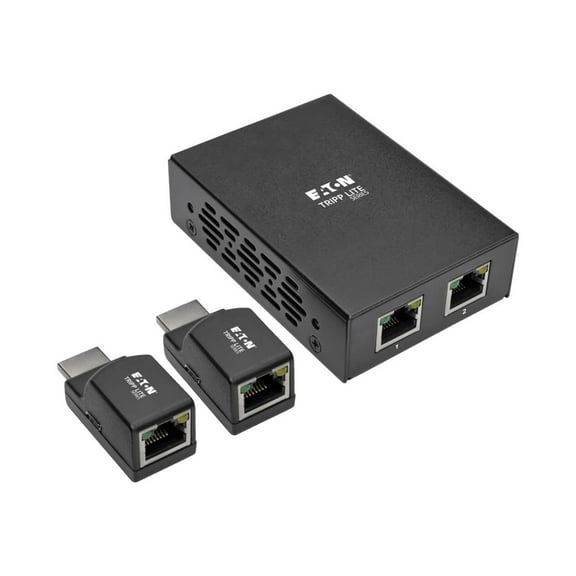 Eaton Tripp Lite Series 2-Port HDMI over Cat5/6 Extender Kit, Box-Style Transmitter, 2 Mini Receivers, PoC, Up to 100 ft. (30 m), TAA - Box Style transmitter, 2 Mini Receivers