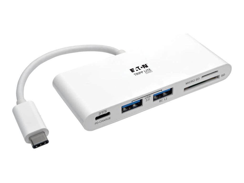 Tripp Lite 2-Port USB Portable Hub w/ Charging Port & MicroSD & SD/MMC Reader