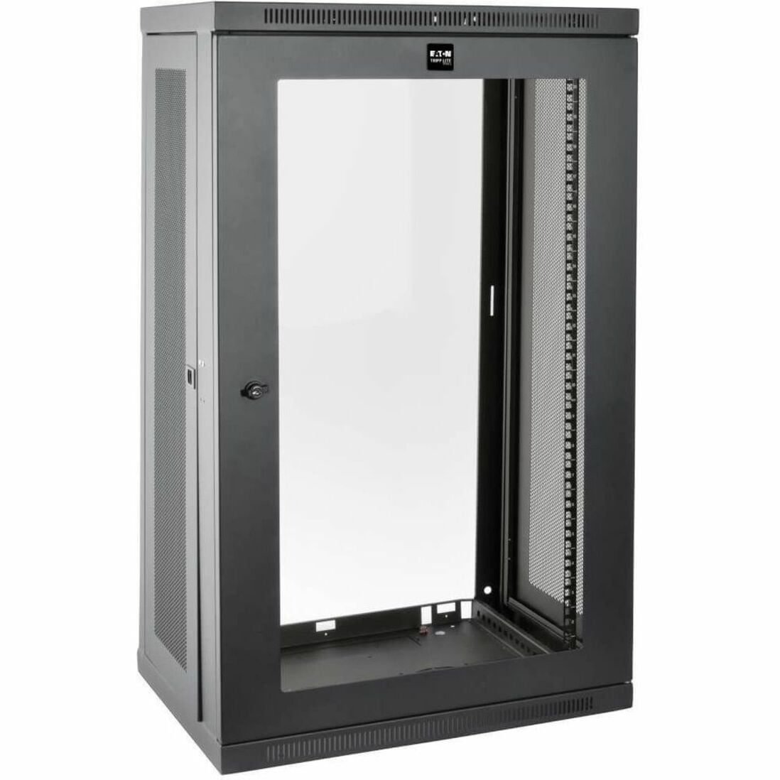 21U Black Steel Wall-Mount Rack Cabinet with Acrylic Window
