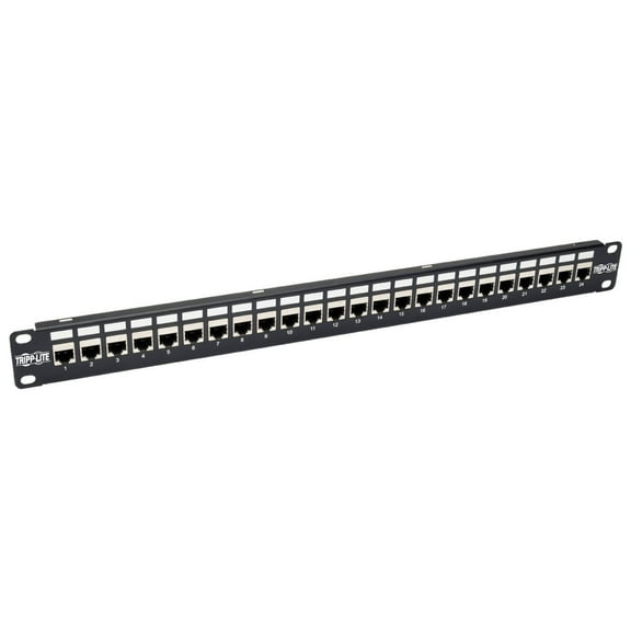 Tripp Lite 24-port Cat6a Patch Panel Shielded Feedthrough Rackmount Rj45 1u - Patch Panel - Rj-45 X 24 - 1u - 19"