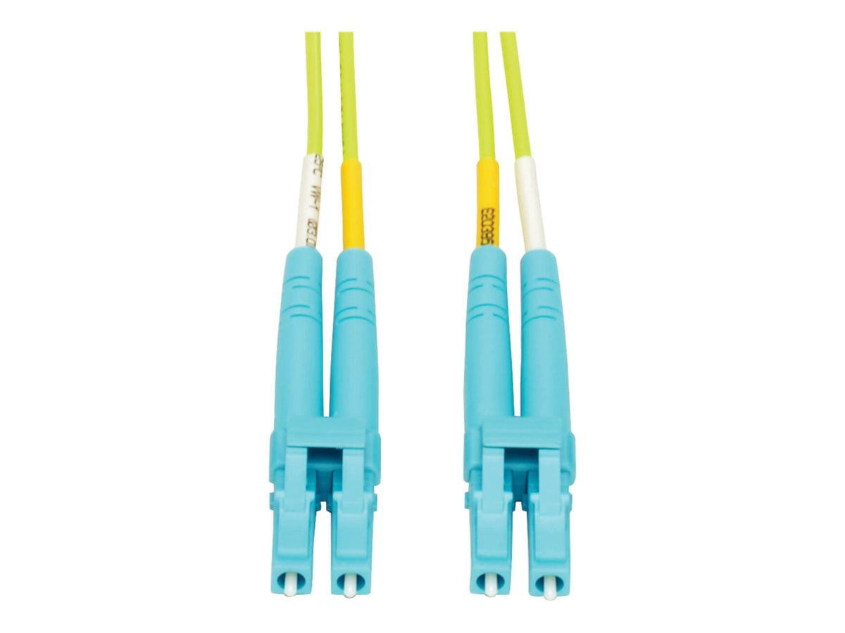 Tripp Lite 25m Duplex Multimode Fiber Patch Cable LC/LC 50/125 100Gb, Lime Green