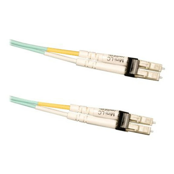 Tripp Lite 2M 10Gb Duplex Multimode 50/125 OM3 LSZH Fiber Optic Patch Cable Mini-LC / Mini-LC Aqua 6' 6ft 2 Meter - Patch cable - Mini-LC multi-mode (M) to Mini-LC multi-mode (M) - 2 m - 2 m - fiber optic - duplex - 50 / 125 micron - OM3 - aqua