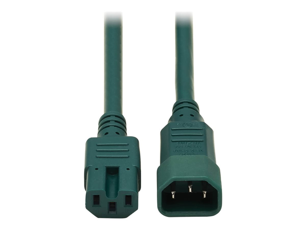 Tripp Lite 2ft Heavy-Duty Computer Power Cord (IEC-320-C14 to 320-C15), Green