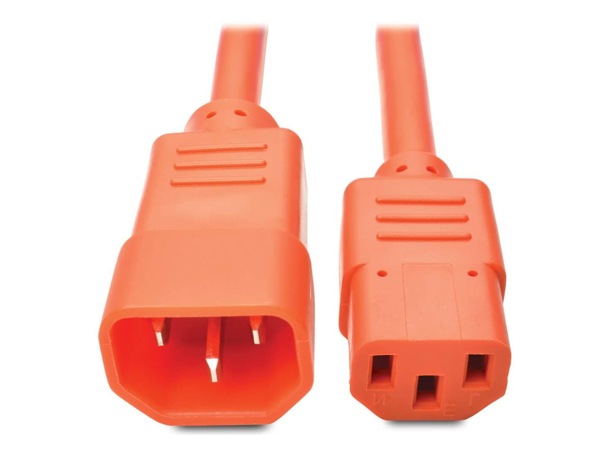 Tripp Lite 2ft Heavy-Duty Power Extension Cord (IEC-320-C14 to 320-C13), Orange
