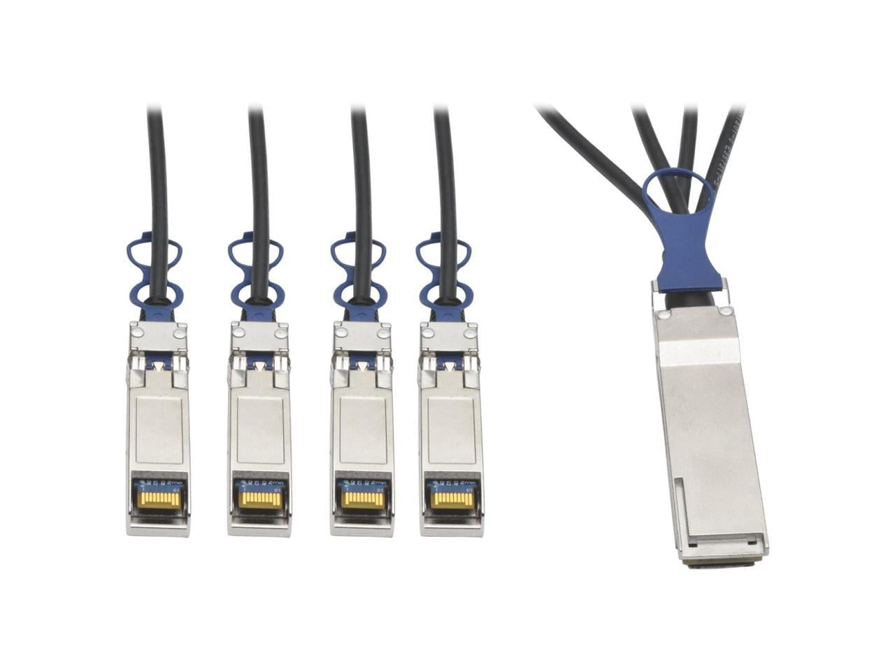 TRIPP LITE N281-02M-BK 40GbE QSFP+ to 10GbE SFP+ Passive Copper Breakout Cable 2M 6.5'