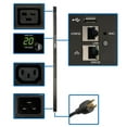 thumbnail image 1 of Tripp Lite 3.3-3.7kW Single-Phase Monitored PDU, LX Platform Interface, 208/230V Outlets (20 C13/4 C19), C20/L6-20P, 0U 1.8m/70 in., TAA - Power distribution unit (rack-mountable) - 20 A - AC 208-230, 1 of 5
