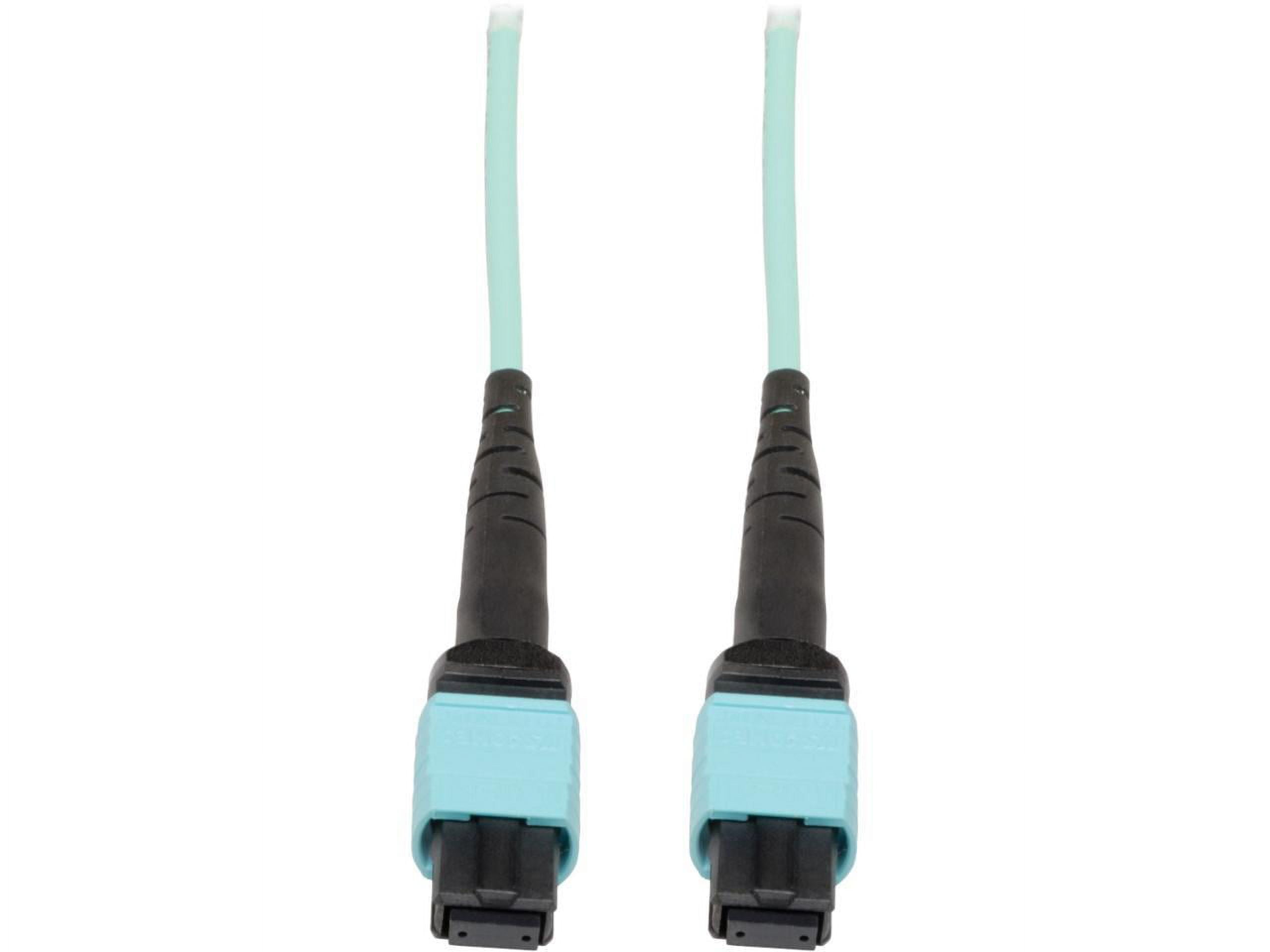 Tripp Lite 3 Meter MTP / MPO Patch Cable, 12 Fiber, 40GbE Aqua OM3 Plenum