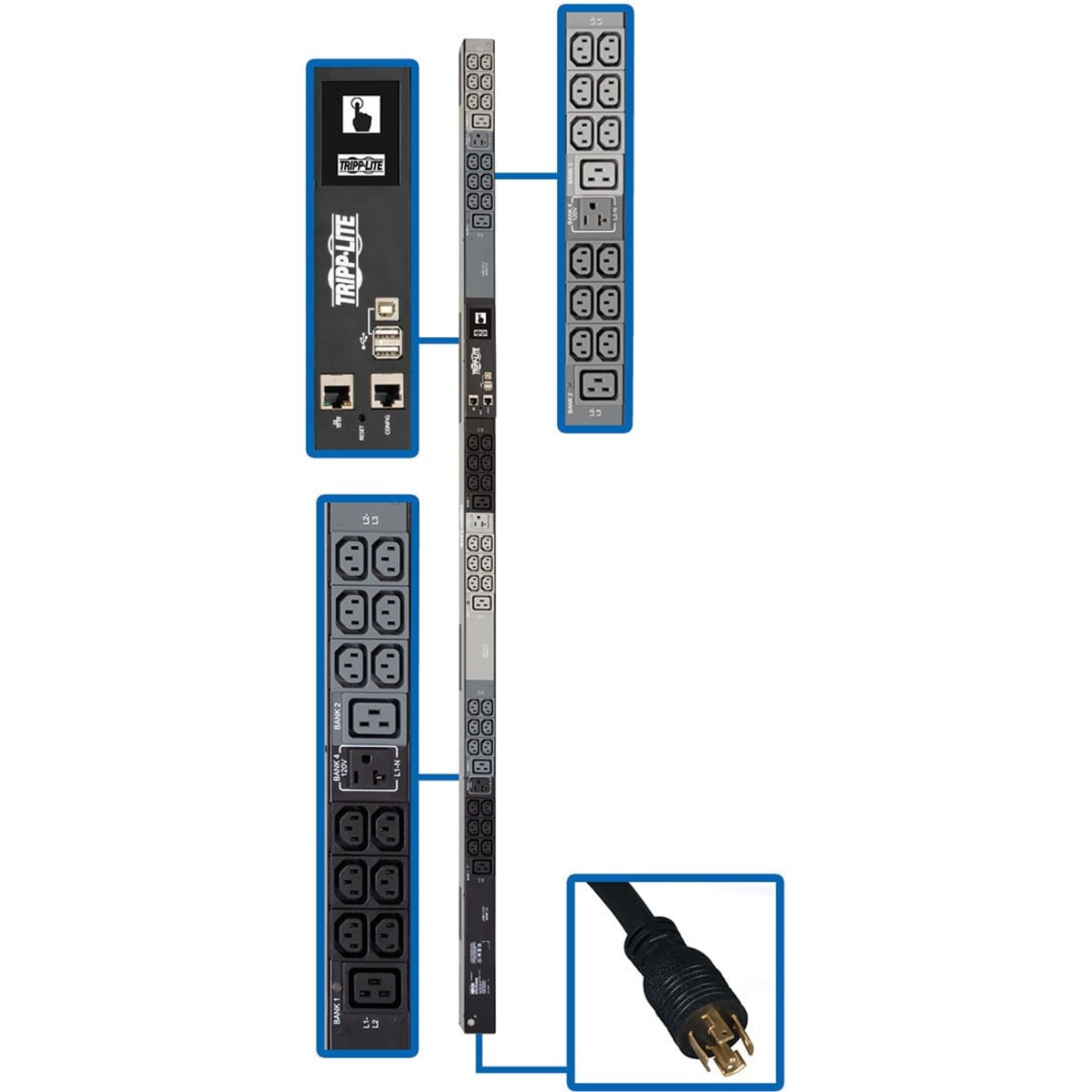 Tripp Lite 3-Phase Monitored 5.8kW 45 Outlet PDU PDU3EVN6L2120