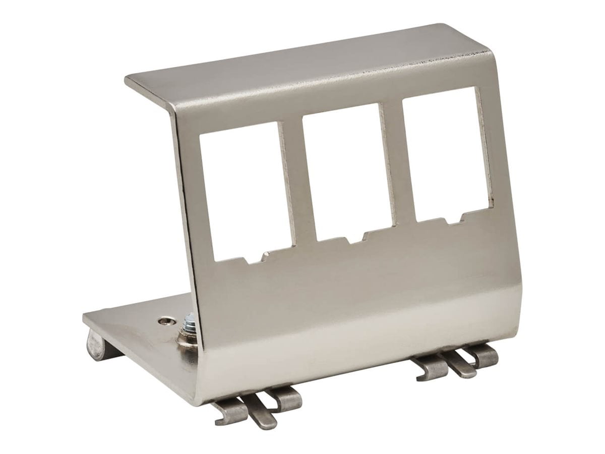 Eaton Tripp Lite Series 3-Port Metal DIN-Rail Mounting Module for Snap-In Keystone Jacks and Couplers Silver TAA