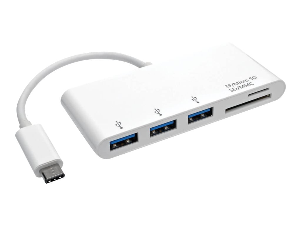 Tripp Lite 3-Port USB-C to USB-A 3x Hub Micro SD & SD/MMC Reader USB 3.1 Hub (u460-003-3am)