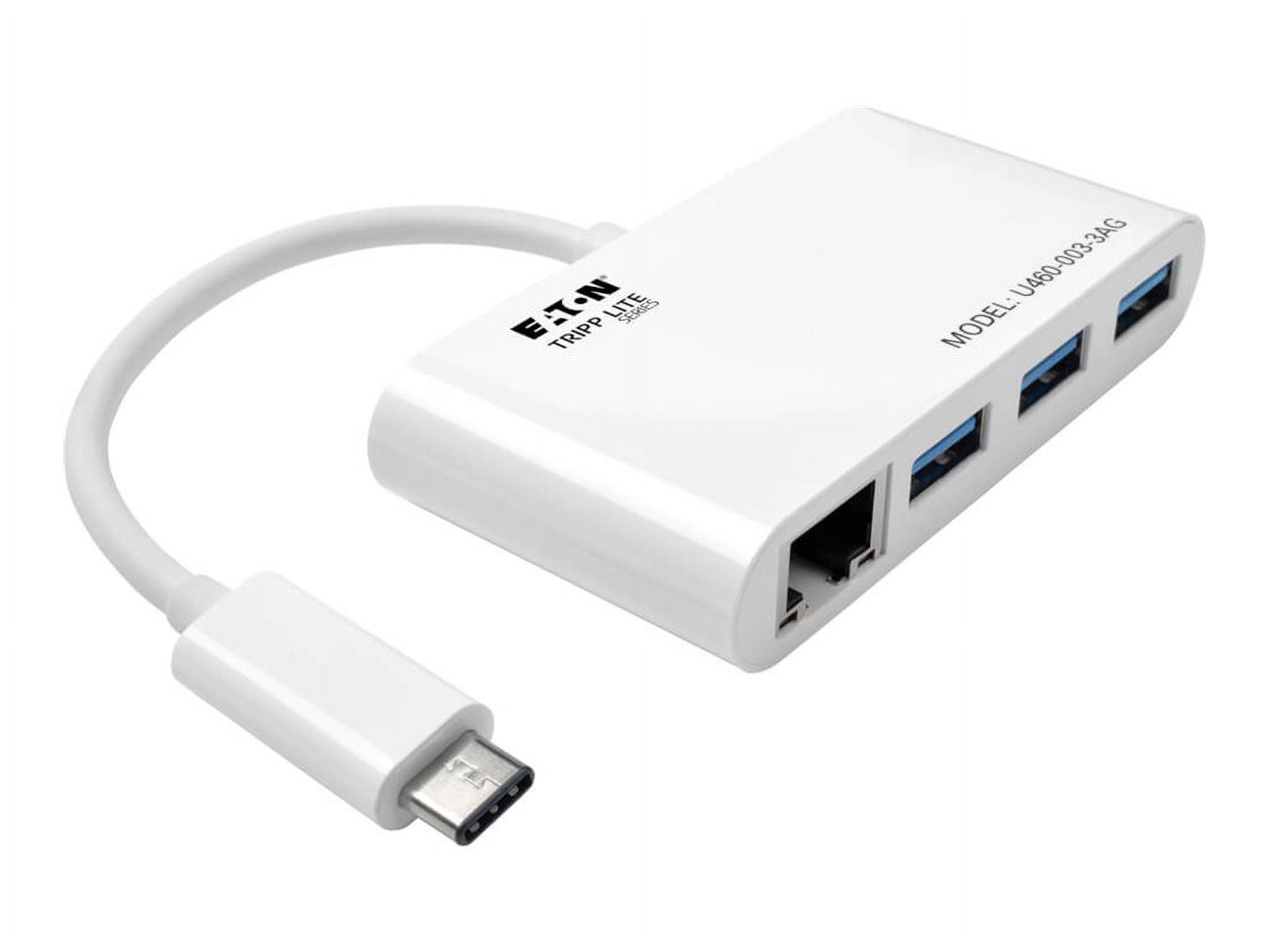 Tripp Lite 3-port Usb-c To Usb-a Hub Portable W/ Gigabit Ethernet Port Rj45 - Hub - 3 X Usb 3.1 - Desktp