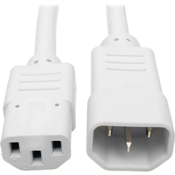 Tripp Lite 3ft Heavy-Duty Power Extension Cord (IEC-320-C14 to 320-C13), White
