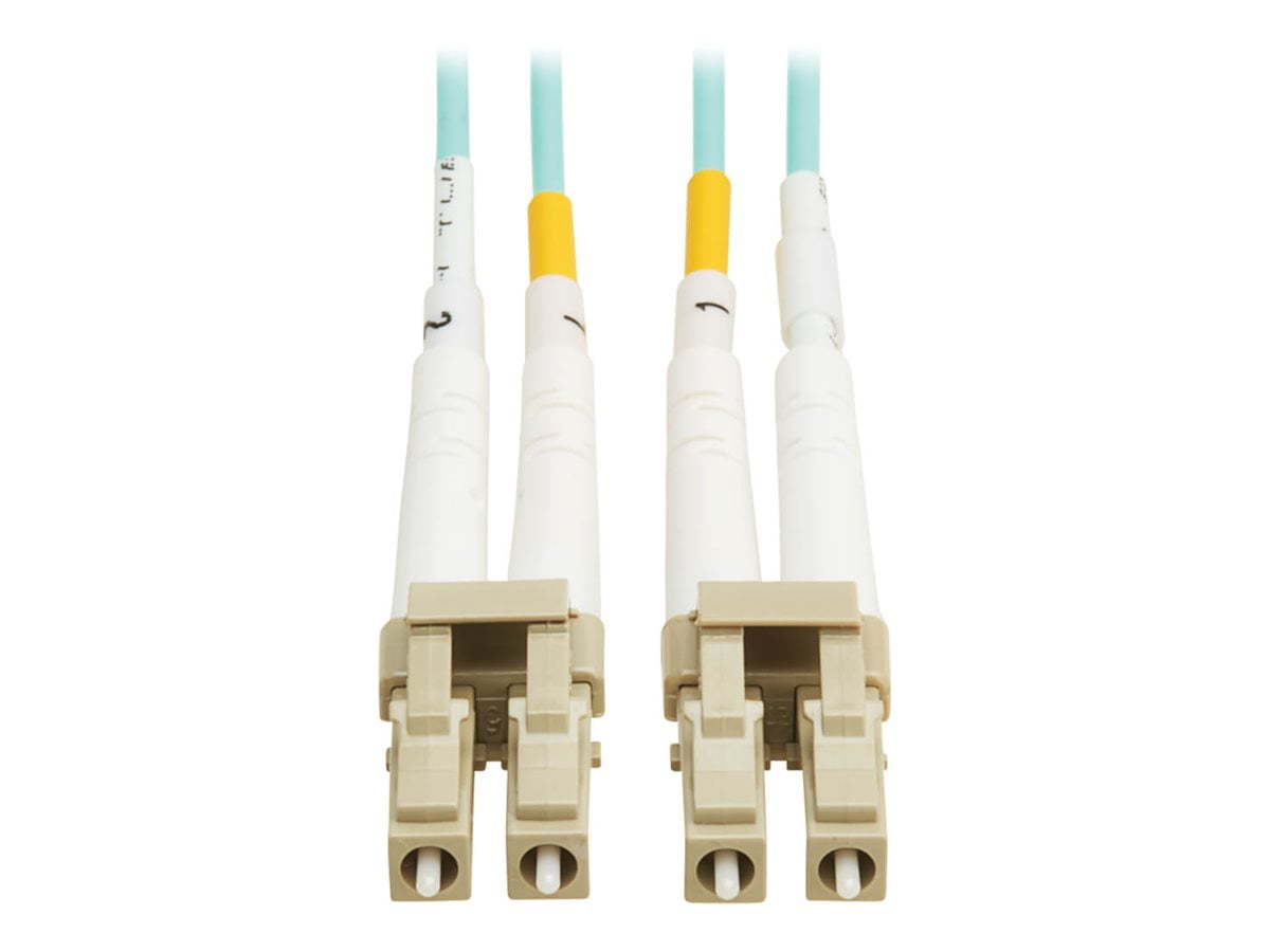 Eaton Tripp Lite Series 10Gb/40Gb/100Gb Duplex Multimode 50/125 OM4 LSZH Fiber Patch Cable LC/LC, Aqua, 3M 9.8 ft., TAA (n820-03m-om4taa)