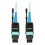 Tripp Lite MTP / MPO Patch Cable 100GBASE-SR10, CXP, 24 Fiber, 100GbE OM3 Plenum-rated - Aqua, 10M (33-ft.)(N846-10M-24-P)