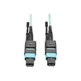 thumbnail image 1 of Tripp Lite 33ft MTP/MTO OM3 40GbE-SR4 Multimode 12 Fiber Optic Cable, Aqua, 1 of 2