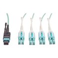 thumbnail image 1 of Tripp Lite 3M MTP/MPO OM3 Plenum-Rated Fan-Out Aqua Cable w/ Tab Connectors, 1 of 4
