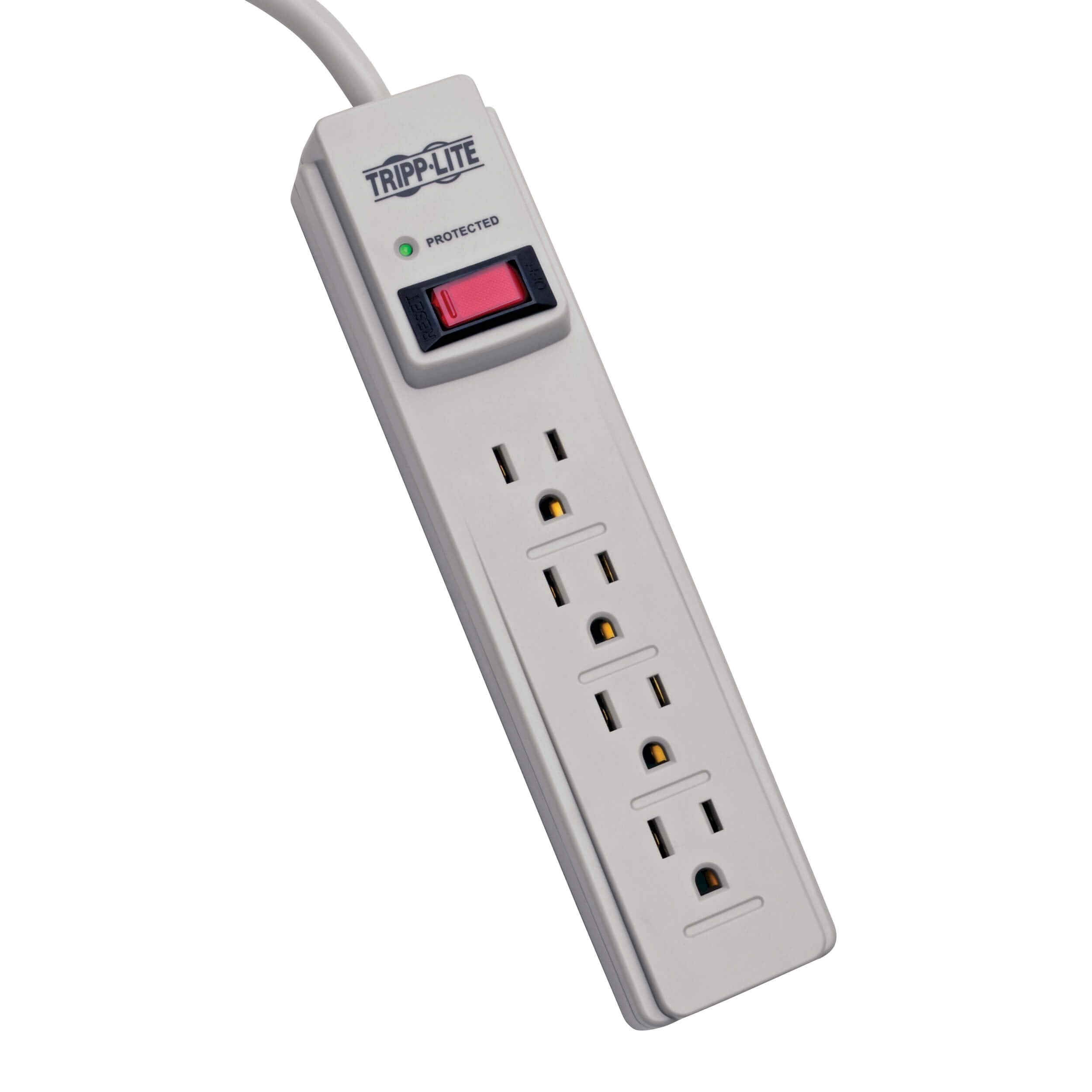 Tripp Lite 4 Outlet Surge Protector Power Strip, 4ft Cord, 1,000 Insurance (TLP404) J101