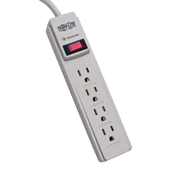 Tripp Lite 4 Outlet Surge Protector Power Strip, 4ft Cord, 1,000 Insurance (TLP404) J101