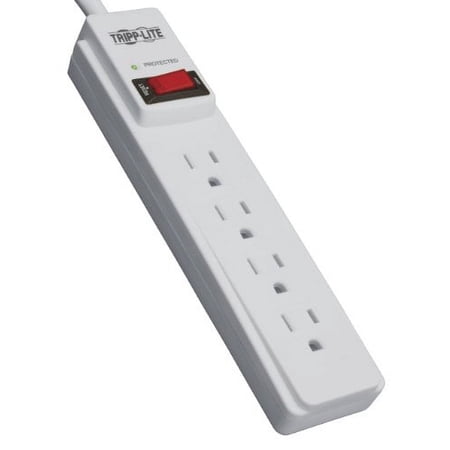 Tripp Lite 4 Outlet Surge Protector Power Strip, 4ft Cord, $1,000 Insurance (TLP404)