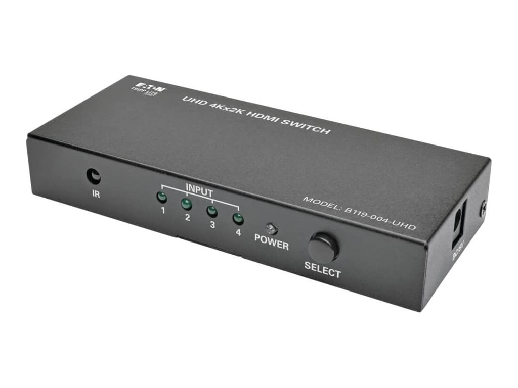 Tripp Lite 4-port Hdmi Switch For Video & Audio 4k X 2k Uhd 60 Hz W Remote - 3840 2160 - 4k - 4 X 1 - 1 X Hdmi Out (b119-004-uhd)
