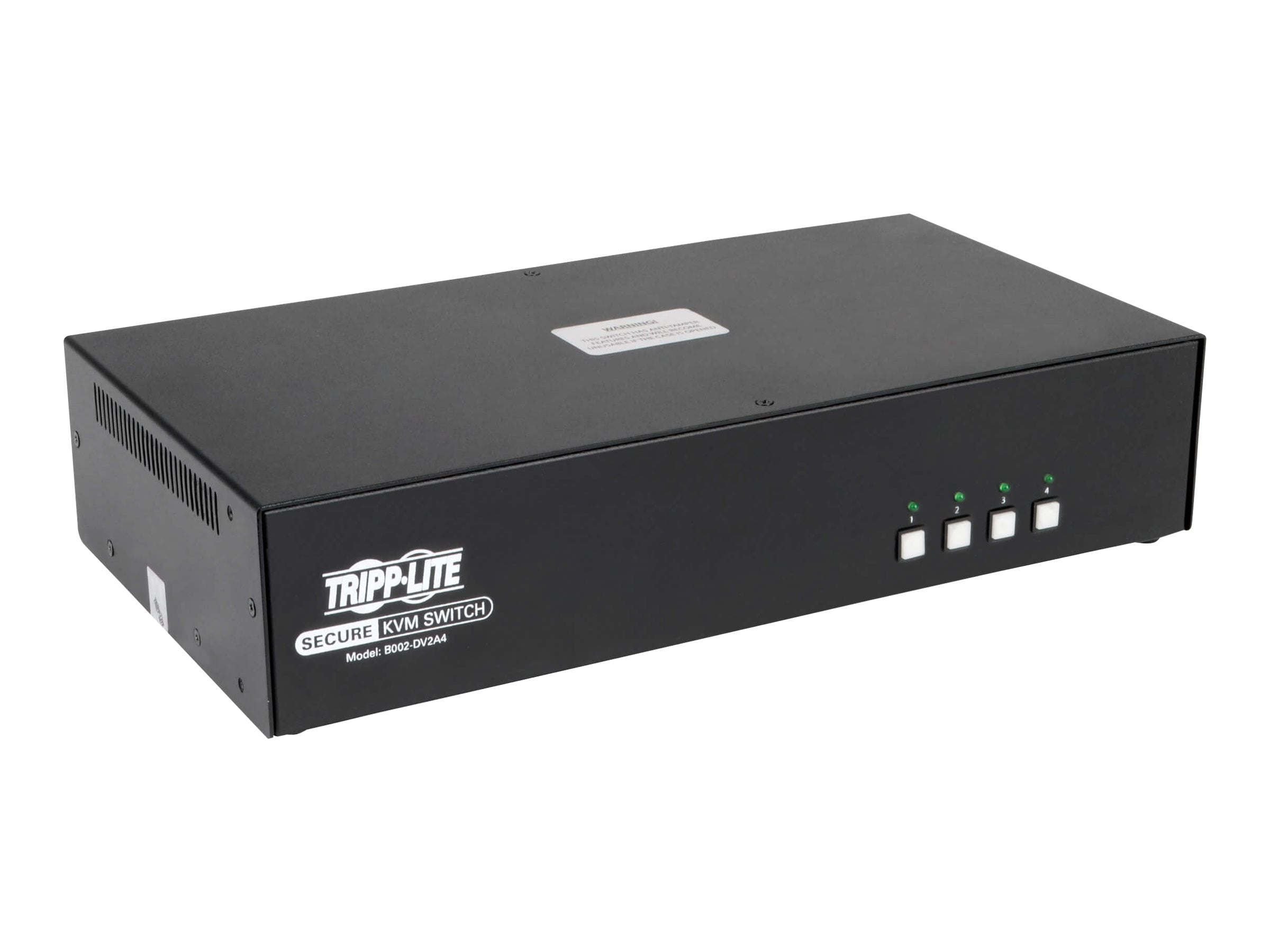 Tripp Lite Secure KVM Switch, Dual Monitor, DVI to DVI - 4-Port, NIAP PP3.0 Certified, Audio - KVM / audio switch - 4 x KVM / audio - 1 local user - desktop - TAA Compliant