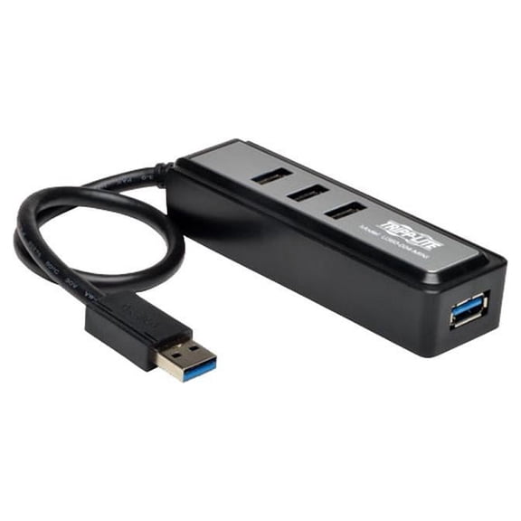 "Tripp Lite 4 Port USB 3.0 Hub, Portable, Super Speed Mini Hub with Built In Cable (U360-004-MINI)"